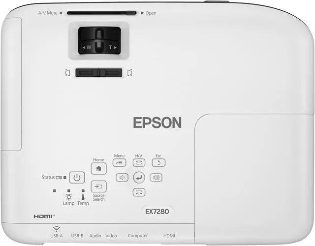 Alt view image 3 of 8 - Epson Pro EX7280 3-Chip 3LCD WXGA Projector, 4,000 Lumens Color Brightness, 4,000 Lumens White Brightness, HDMI, Built-in Speaker, 16,000:1 Contrast Ratio