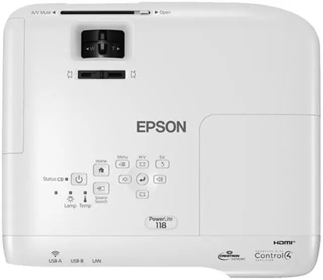 Alt view image 6 of 6 - Epson Factory Recertified Powerlite 118 XGA Projector
