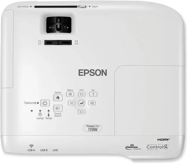 Alt view image 4 of 4 - EPSON PowerLite 119W 3LCD WXGA Classroom Projector with Dual HDMI