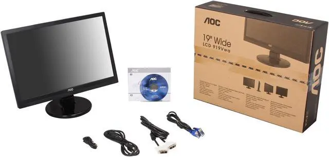 Alt view image 8 of 8 - AOC 19" Active Matrix, TFT LCD WXGA+ LCD Monitor 5 ms D-Sub, DVI-D 919Vwa