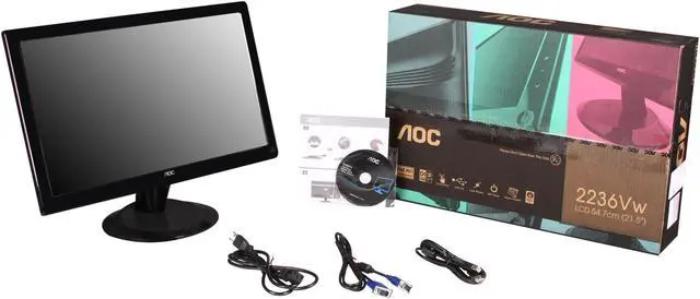 Alt view image 8 of 8 - AOC 22" 60 Hz Active Matrix, TFT LCD LCD Monitor 5 ms D-Sub, DVI 2236vw