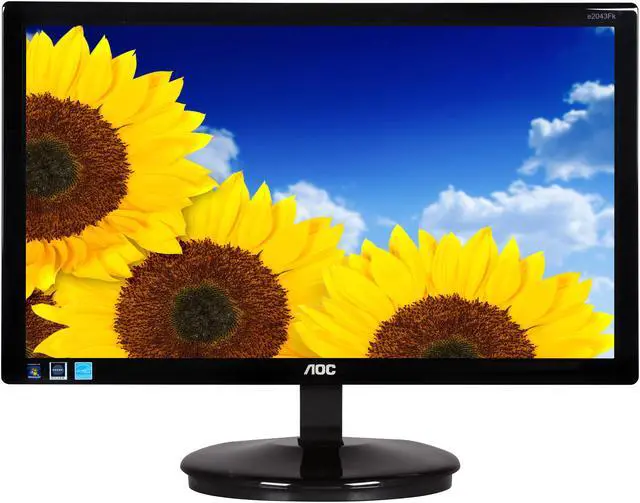 Alt view image 2 of 7 - AOC e2043Fk Black 20" 5ms LED Backlight LCD Monitor Slim Design 250 cd/m2 50,000,000:1