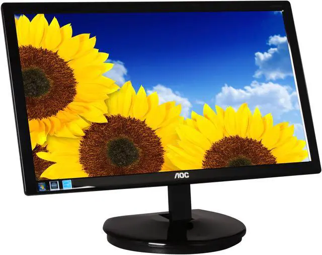 Alt view image 3 of 7 - AOC e2043Fk Black 20" 5ms LED Backlight LCD Monitor Slim Design 250 cd/m2 50,000,000:1