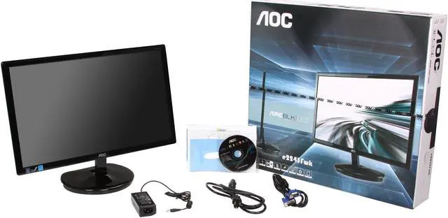 Alt view image 8 of 8 - AOC 21.5" LCD Monitor 5 ms D-Sub, DVI E2243FWK