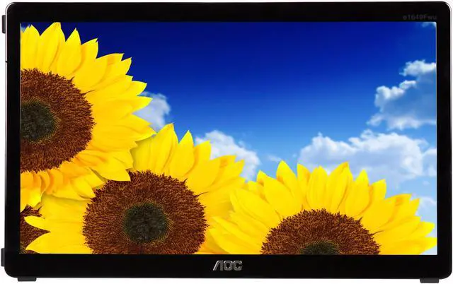 Alt view image 2 of 10 - AOC e1649Fwu Black 16" (15.6" viewable) 16ms USB Powered WLED Backlit Widescreen LCD Monitor 200 cd/m2 500:1