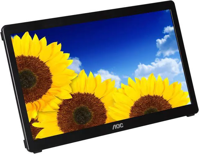 Alt view image 3 of 10 - AOC e1649Fwu Black 16" (15.6" viewable) 16ms USB Powered WLED Backlit Widescreen LCD Monitor 200 cd/m2 500:1