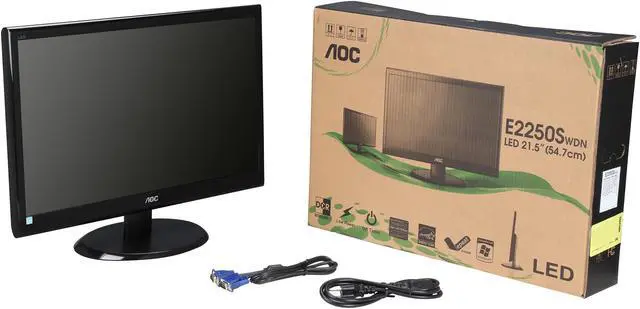 Alt view image 7 of 7 - AOC 22" 60 Hz Active Matrix, TFT LCD LCD Monitor 5 ms D-Sub, DVI-D e2250Swdn