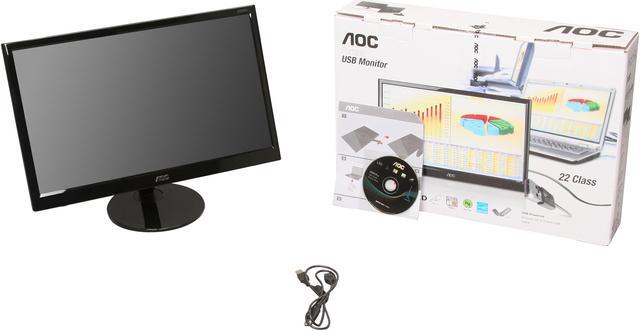 Alt view image 7 of 7 - AOC 22" 60 Hz USB LCD Monitor 5 ms USB 2.0 e2251Fwu