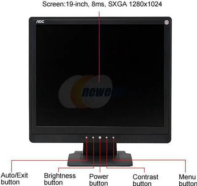 Alt view image 3 of 9 - AOC 19" Active Matrix, TFT LCD SXGA LCD Monitor 8 ms D-Sub LM960