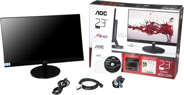 Alt view image 7 of 7 - AOC Frameless i2369V Glossy Black 23" 6ms IPS-Panel Widescreen LED Backlight Monitor 250cd/m2 DC50.000.000:1(1000:1)