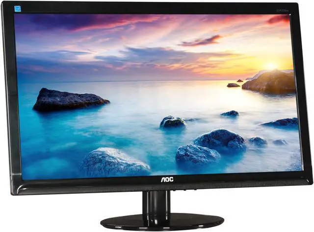 Alt view image 3 of 8 - AOC E2425SWD 24" (Actual size 23.6") Full HD 1920x1080 5ms 60Hz DVI-D VGA EPEAT Silver EnergyStar Anti-Glare LED Backlit LCD Monitor