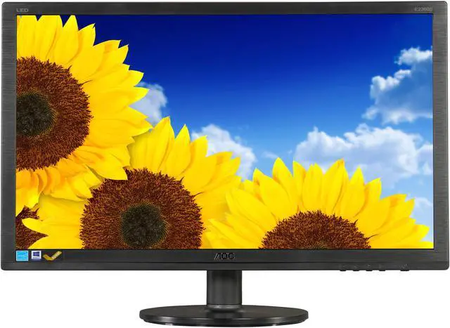 Alt view image 2 of 8 - AOC E2360SD Black 23" 5ms Widescreen LED Backlight VGA/DVI Monitor 250 cd/m2 20,000,000:1