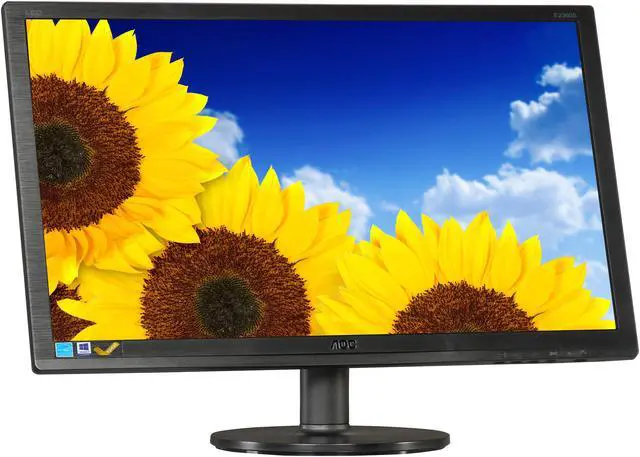 Alt view image 3 of 8 - AOC E2360SD Black 23" 5ms Widescreen LED Backlight VGA/DVI Monitor 250 cd/m2 20,000,000:1