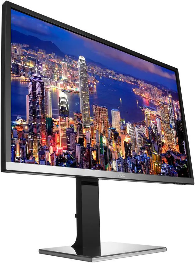 Alt view image 3 of 7 - AOC U3277PWQU 31.5" 4K 3840x2160 monitor, 10-bit VA panel/over 1 billion colors, 85% NTSC color gamut, HDMI/DisplayPort/DVI-D/VGA, Height-adjustable/pivot stand, VESA compatible, Built-in Speakers,