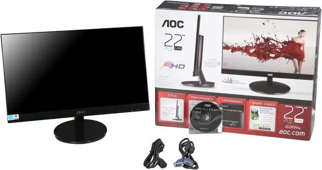 Alt view image 8 of 7 - AOC I2269VW-B 22" Ultra-Slim IPS LED Monitor with Ultra-Narrow Bezel (5ms)