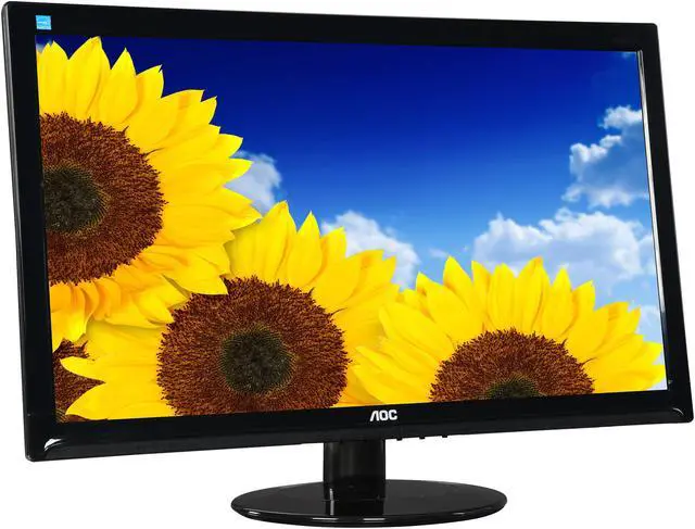 Alt view image 3 of 7 - AOC 24" 60Hz Monitor 5 ms 1 x 15-pin VGA 1 x 24-pin DVI-D E2425SWD-B