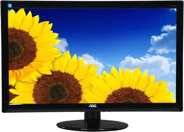 Alt view image 2 of 7 - AOC 24" 60Hz Monitor 5 ms 1 x 15-pin VGA 1 x 24-pin DVI-D E2425SWD-B