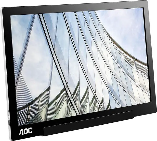 Alt view image 6 of 14 - AOC 15.6" FHD 1080p USB-C Powered Portable, IPS panel, USB Type-C, Tilt, Auto-pivot, Sleek design, 220 cd/m2, 2017 MacBook Pro & XPS compatible (I1601FWUX)