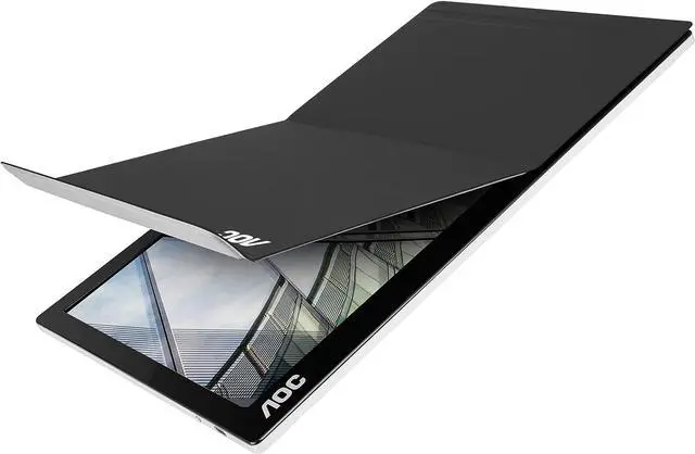 Alt view image 9 of 14 - AOC 15.6" FHD 1080p USB-C Powered Portable, IPS panel, USB Type-C, Tilt, Auto-pivot, Sleek design, 220 cd/m2, 2017 MacBook Pro & XPS compatible (I1601FWUX)