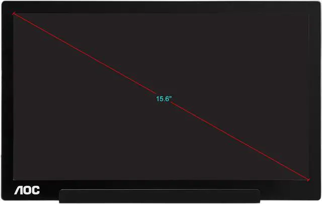 Alt view image 13 of 14 - AOC 15.6" FHD 1080p USB-C Powered Portable, IPS panel, USB Type-C, Tilt, Auto-pivot, Sleek design, 220 cd/m2, 2017 MacBook Pro & XPS compatible (I1601FWUX)