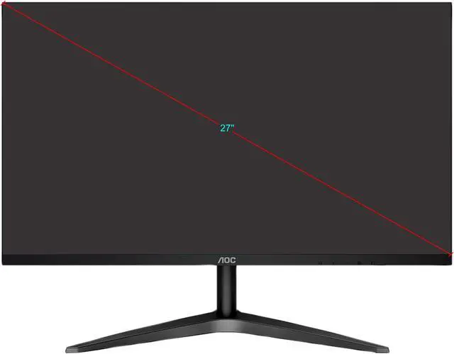 Alt view image 8 of 9 - AOC 27B1H 27" Full HD 1920x1080 monitor, 3-sided frameless, IPS Panel, HDMI/VGA, AOC Flicker-Free, ClearVision, 20M:1 Contrast