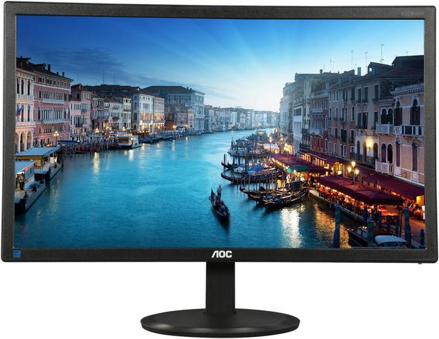 Alt view image 3 of 8 - AOC E2280SWDN Black 21.5" LED-Lit Monitor, Full HD 1080p, 5ms, 20M:1 DCR, VGA/DVI, VESA, Narrow Bezel