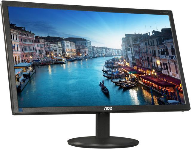 Alt view image 4 of 8 - AOC E2280SWDN Black 21.5" LED-Lit Monitor, Full HD 1080p, 5ms, 20M:1 DCR, VGA/DVI, VESA, Narrow Bezel