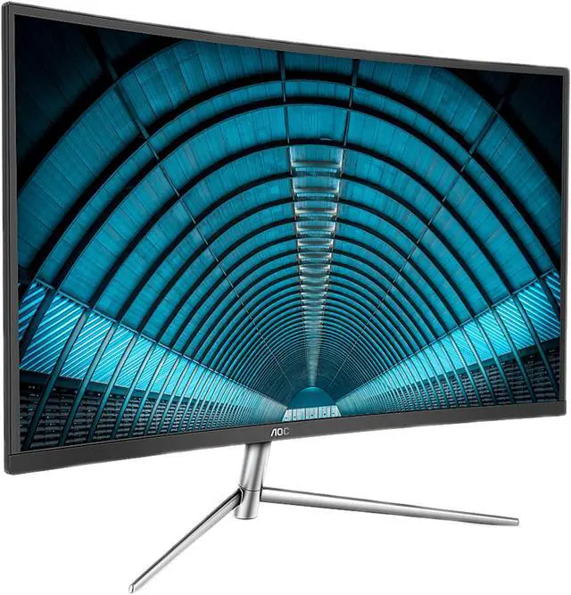 Alt view image 2 of 7 - AOC C32V1Q 31.5" Full HD 1920 x 1080 Curved Monitor, 1800R Curvature VA Panel, 4ms, 20M:1 Dynamic Contrast, 3-sided Frameless, HDMI/DisplayPort/VGA, FlickerFree, Low Blue Mode, VESA Compatible