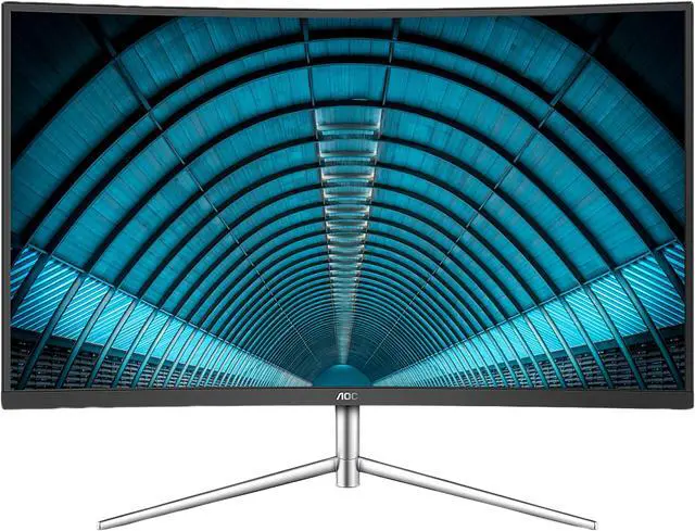 Main image of AOC C32V1Q 31.5" Full HD 1920 x 1080 Curved Monitor, 1800R Curvature VA Panel, 4ms, 20M:1 Dynamic Contrast, 3-sided Frameless, HDMI/DisplayPort/VGA, FlickerFree, Low Blue Mode, VESA Compatible