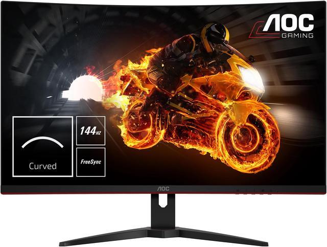 AOC Gaming CQ32G1 31.5" curved gaming monitor, HD 2560x1440, 1800R curved VA panel, 80M:1 1ms (MPRT), AMD FreeSync, 144Hz, 3-sided frameless, DisplayPort/HDMI/VGA, VESA compatible Gaming Monitors -