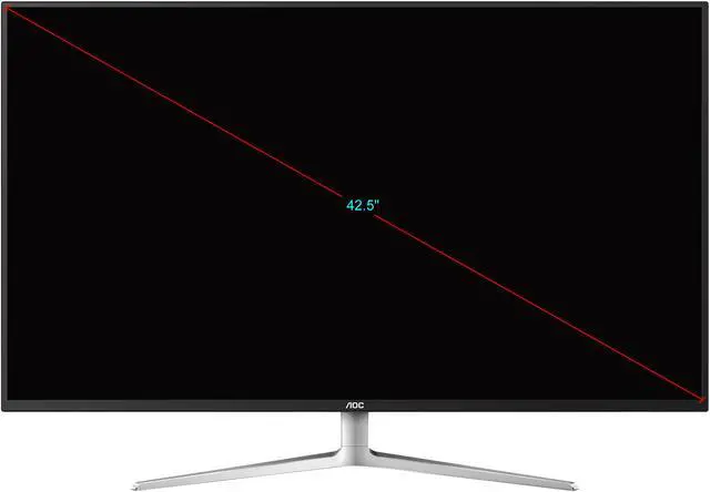 Alt view image 9 of 9 - AOC U4308V 43" 4K UHD Monitor, 1 Billion+ Colors IPS Panel, 124% sRGB/ 109% NTSC, 2xHDMI/DP/VGA, PIP/PBP, USB 3.0 Hub, VESA, Speakers