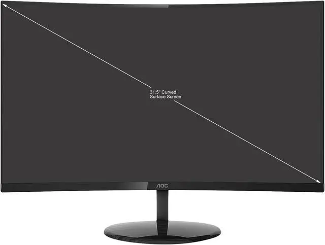 Alt view image 12 of 12 - AOC 32" 60 Hz VA UHD Monitor 4 ms HDMI, DisplayPort, Audio Curved CU32V3