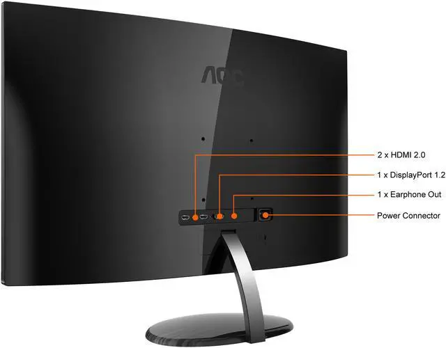 Alt view image 10 of 12 - AOC 32" 60 Hz VA UHD Monitor 4 ms HDMI, DisplayPort, Audio Curved CU32V3