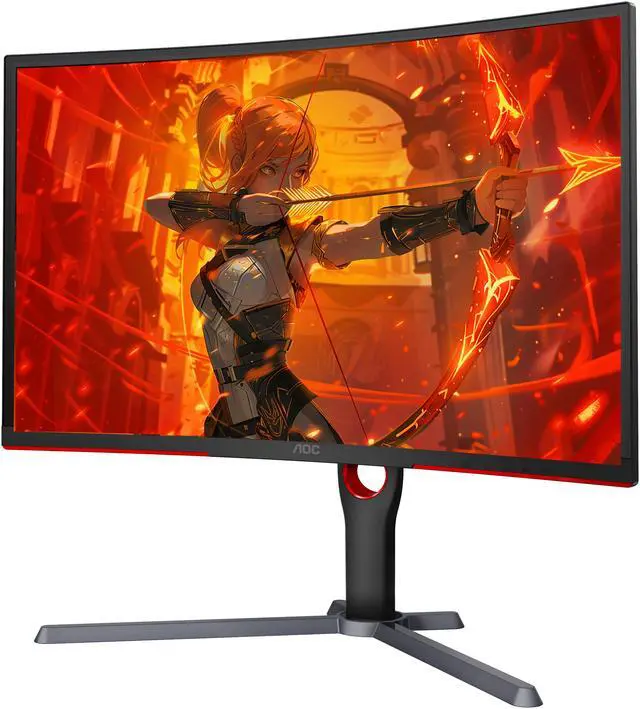 Alt view image 3 of 9 - AOC 27" 165 Hz (DisplayPort 1.2), 144 Hz (HDMI 2.0) VA QHD Gaming Monitor FreeSync Premium (AMD Adaptive Sync) NTSC 97% (CIE1976) / sRGB 118% (CIE1931) / DCI-P3 89% (CIE1976) HDMI, DisplayPort, Audio CQ27G3S