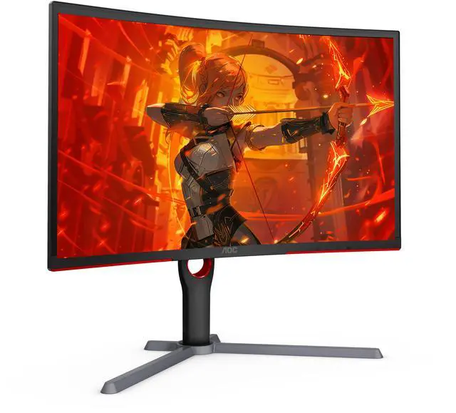Alt view image 2 of 9 - AOC 27" 165 Hz (DisplayPort 1.2), 144 Hz (HDMI 2.0) VA QHD Gaming Monitor FreeSync Premium (AMD Adaptive Sync) NTSC 97% (CIE1976) / sRGB 118% (CIE1931) / DCI-P3 89% (CIE1976) HDMI, DisplayPort, Audio CQ27G3S