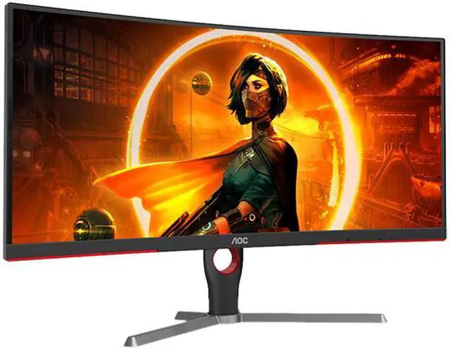 Alt view image 4 of 15 - AOC 30" 75 Hz VA WFHD Monitor 1 ms (MPRT) FreeSync (AMD Adaptive Sync) HDMI, DisplayPort, Audio Curved CQ30G3E