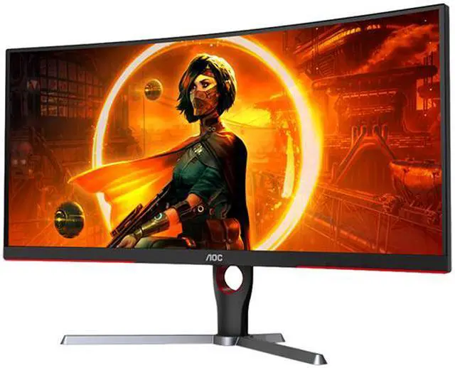 Alt view image 3 of 15 - AOC 30" 75 Hz VA WFHD Monitor 1 ms (MPRT) FreeSync (AMD Adaptive Sync) HDMI, DisplayPort, Audio Curved CQ30G3E