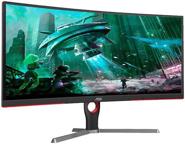 Alt view image 9 of 15 - AOC 30" 75 Hz VA WFHD Monitor 1 ms (MPRT) FreeSync (AMD Adaptive Sync) HDMI, DisplayPort, Audio Curved CQ30G3E