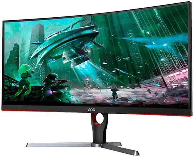 Alt view image 8 of 15 - AOC 30" 75 Hz VA WFHD Monitor 1 ms (MPRT) FreeSync (AMD Adaptive Sync) HDMI, DisplayPort, Audio Curved CQ30G3E