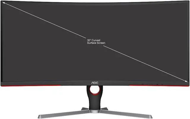 Alt view image 2 of 15 - AOC 30" 75 Hz VA WFHD Monitor 1 ms (MPRT) FreeSync (AMD Adaptive Sync) HDMI, DisplayPort, Audio Curved CQ30G3E
