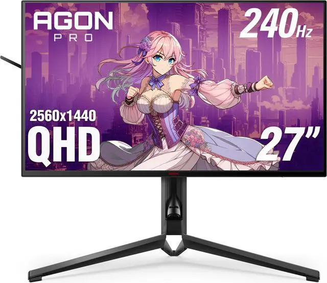 Main image of AOC Agon PRO AG274QG 27" Tournament Gaming Monitor, QHD 2K 2560x1440, 240Hz 1ms, G-SYNC Ultimate, PS5 Xbox Switch, Black