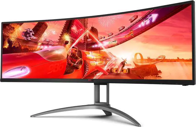 Alt view image 6 of 9 - AOC Agon AG493UCX2 Super Wide Curved Gaming Monitor, Dual QHD 5120x1440, 165Hz 1ms, FreeSync Premium, Display HDR 400, USB-C Docking & KVM, Height-Adjustable, Black