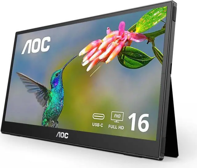 Alt view image 2 of 10 - AOC 16T3EA Black 16" (15.6" Viewable) Monitor