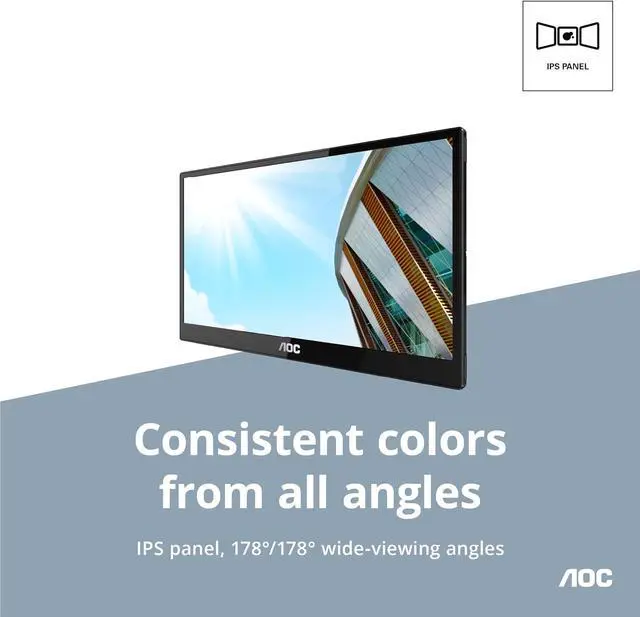 Alt view image 6 of 10 - AOC 16T3EA Black 16" (15.6" Viewable) Monitor