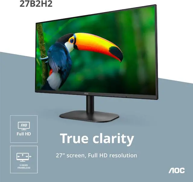 Alt view image 2 of 5 - AOC 27" 100 Hz IPS FHD Gaming Monitor 4 ms sRGB (CIE1931): 105.1% NTSC (CIE1976): 74.5% Flat Panel 27B2H2
