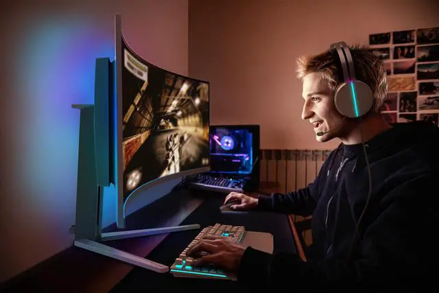 Alt view image 4 of 8 - PHILIPS Evnia 8000 49" (48.9" Viewable) 240 Hz QD-OLED Dual QHD Curved Gaming Monitor FreeSync Premium Pro & G-Sync Compatible 5120 x 1440 49M2C8900/27