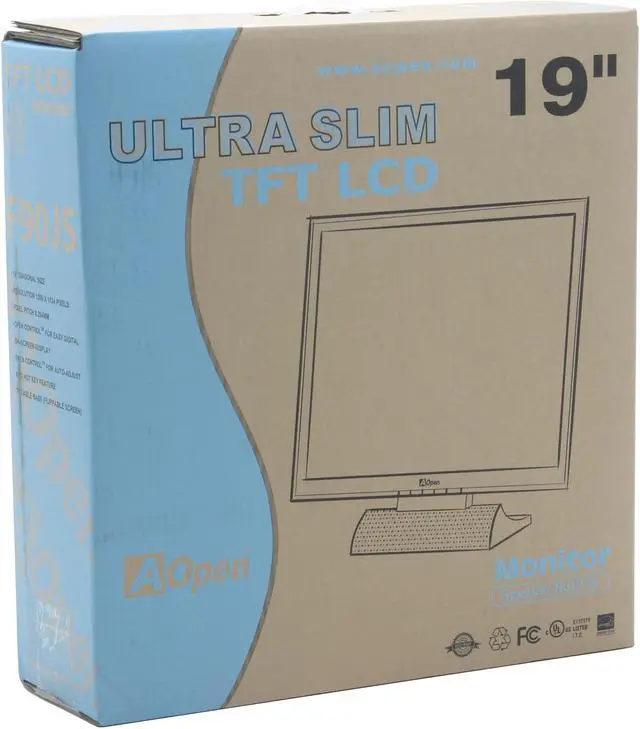 Alt view image 8 of 8 - AOPEN 19" Active Matrix, TFT LCD SXGA LCD Monitor 16 ms F90JS