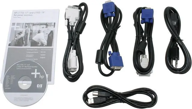 Alt view image 9 of 10 - HP 19" Active Matrix, TFT LCD SXGA LCD Monitor with Height & Pivot Adjustments 16 ms D-Sub, DVI-I L1955