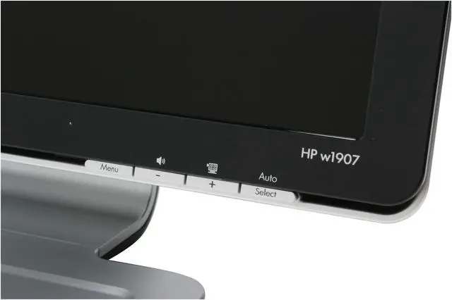 Alt view image 4 of 13 - HP w1907 Black-Silver 19" 5ms Widescreen LCD Monitor 300 cd/m2 1000:1 Built in Speakers w/ HDCP Support