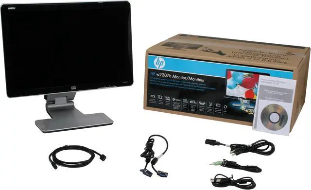 Alt view image 11 of 11 - HP 22" TFT LCD WSXGA+ LCD Monitor 5 ms D-Sub, HDMI w2207h
